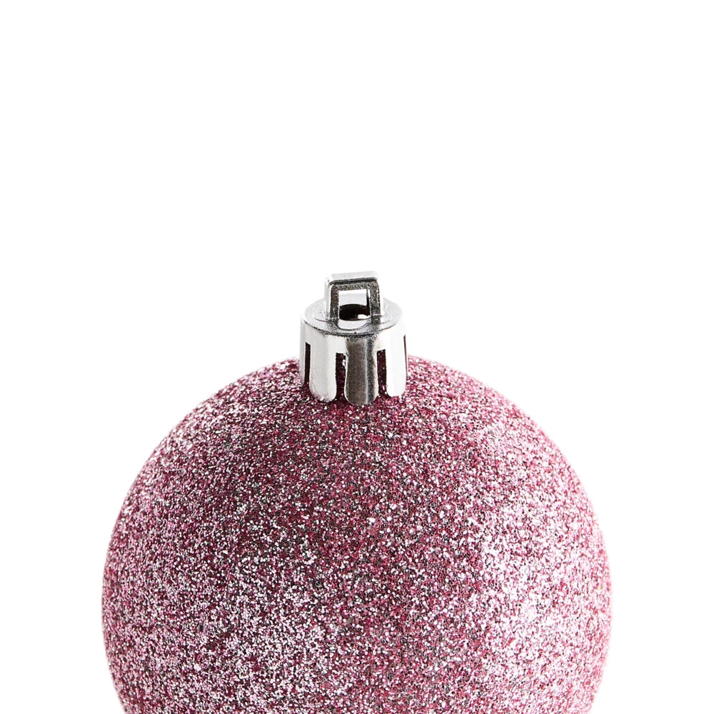 Set di 100 palle di Natale in plastica rosa appese all'albero di Natale in stile tradizionale e moderno Palle di Natale