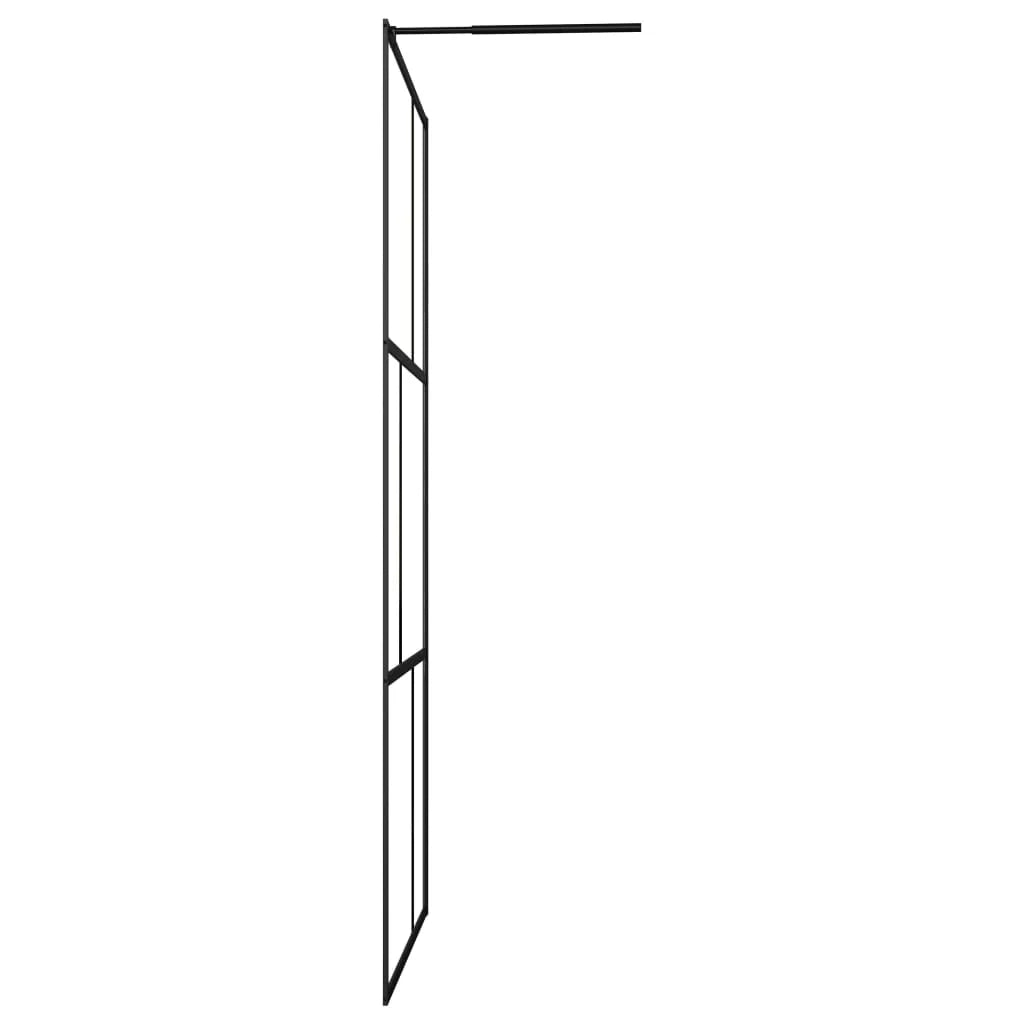 Box doccia walk-in parete doccia parete box doccia bagno arredamento interno vetro temperato 115 x 195 cm nero 02_0002139