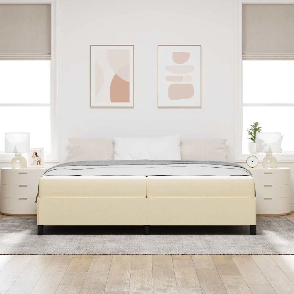 vidaXL Letto a molle Crema e Nero 200 x 200 cm