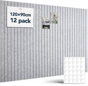 Prikbord Grosso 120x90cm - Velluto - Autoadesivo - Decorativo - 12 Pezzi - Incluso 60 Adesivi Autoadesivi a Doppia Faccia - Tabella di Note