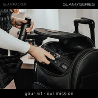 GlamSeries GlamPacker Zaino porta trucchi ergonomico ed espandibile, borsa per il trucco con scomparto con protezione termica, ideale per truccatori e parrucchieri