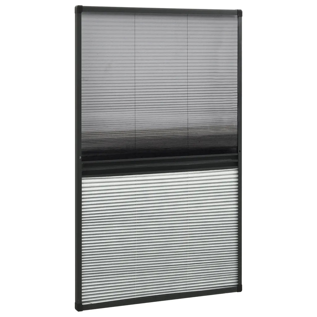 Zanzariera Plissettata Finestra Alluminio 80x160 cm con Tendina 148685