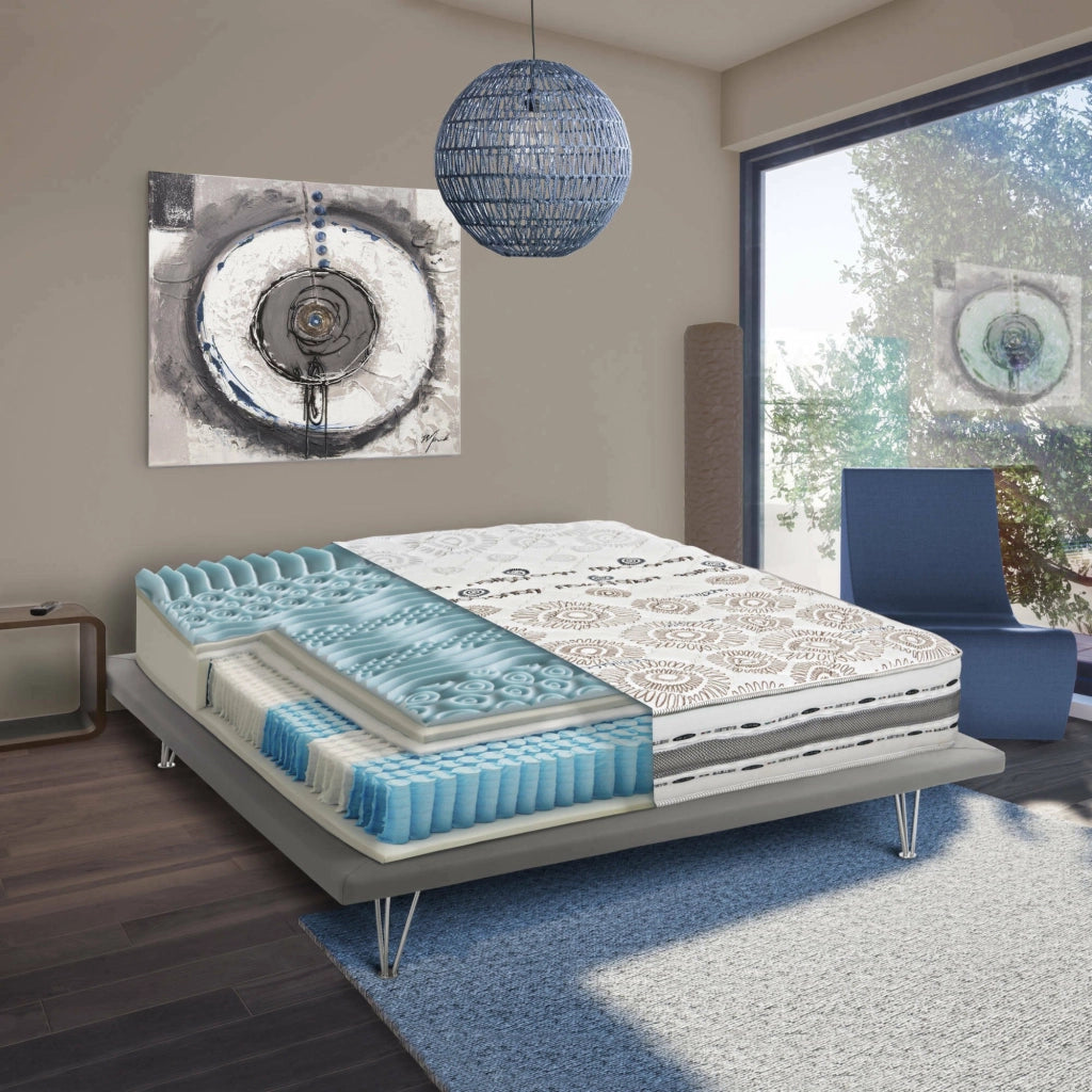 Agnosine, Materasso Singolo Sfoderabile Made in Italy, 190x80x25h cm Bianco
