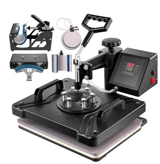 Stampante Sublimazione 8 in 1 - 15x15 Polliche - Multifunzione per Moka/Latte Moka/Cappello/Placca/Bottiglia