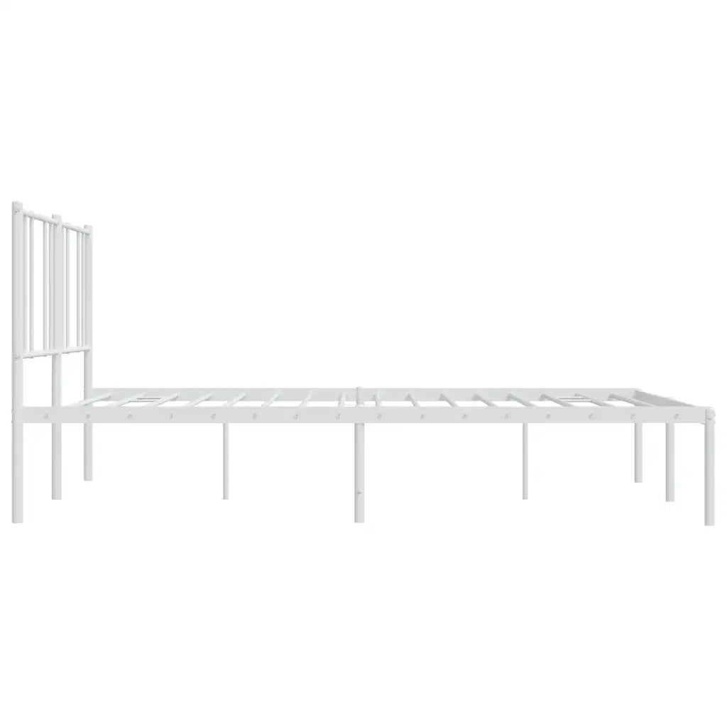 Giroletto con Testiera-Struttura Letto con testiera Metallo Bianco 180x200 cm 958326