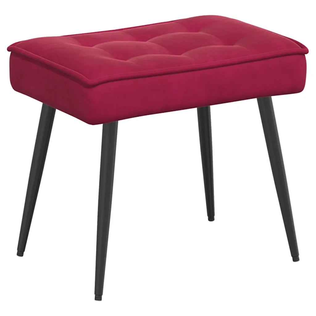 Divano Sedia-Poltrona Relax con Poggiapiedi Rosso Vino in Velluto 354361