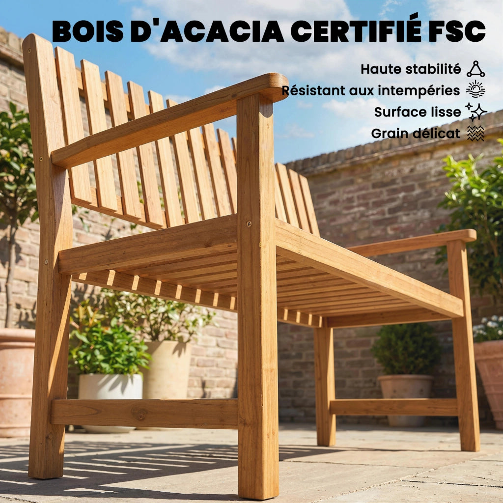 Panchina da Giardino 2 Posti ¨C zephmum ¨C Legno di Acacia 112x64x92 cm