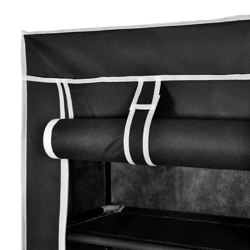 Scarpiera in Tessuto Richiudibile 57 x 29 x 162 cm Nera cod mxl 49391