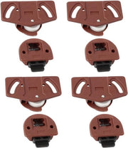 Set completo di 4 ruote di scorrimento con ruote, chiuse e ingranaggi per mobili e armadi; plastica PA duratura e nylon