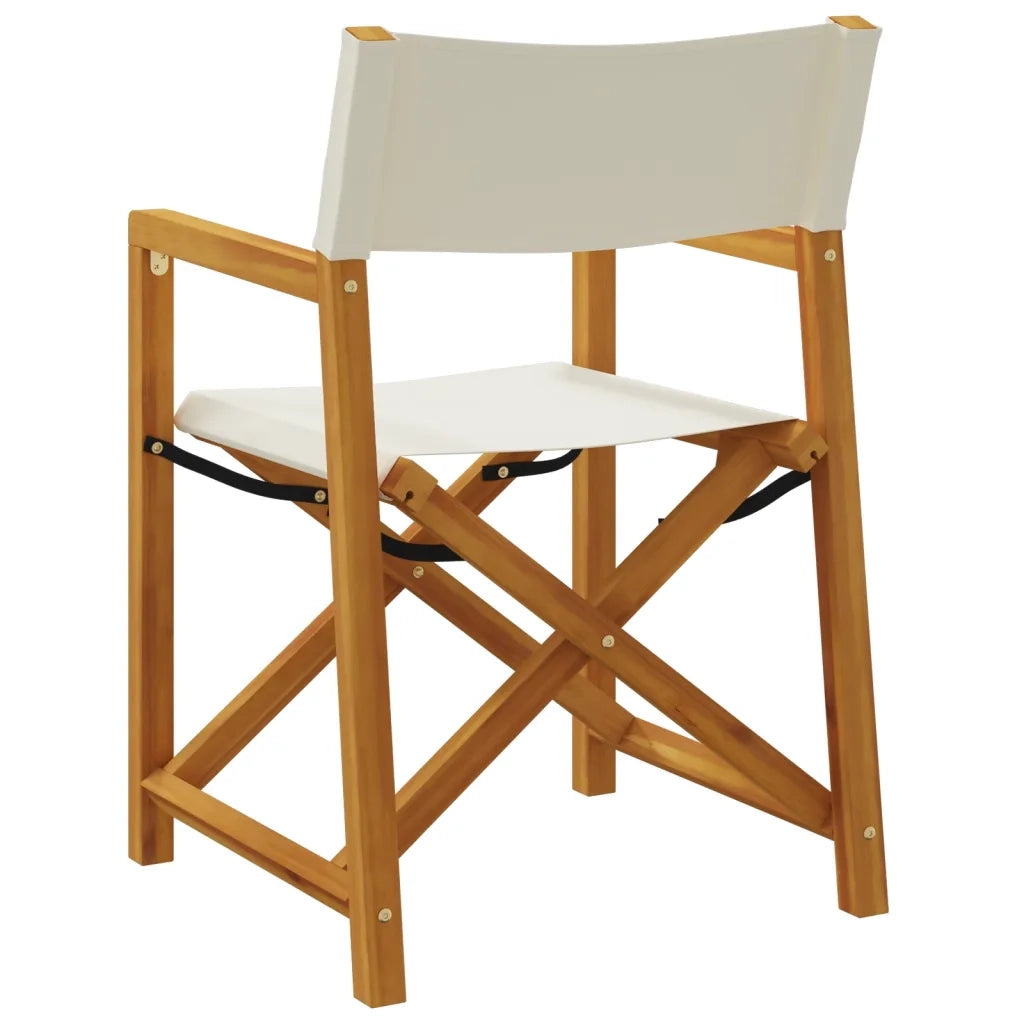 Sedie da Giardino Pieghevoli 4 pz Bianco Crema in Tessuto 3208916