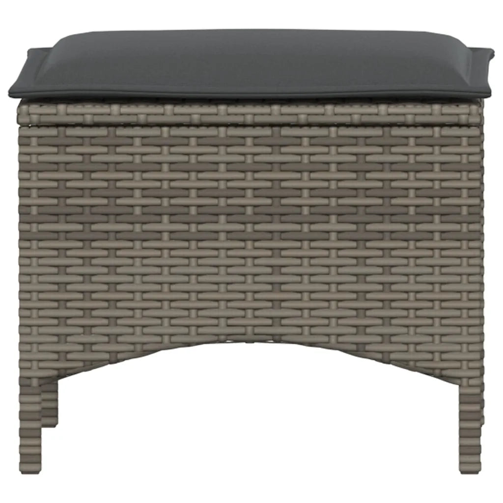 Set da Pranzo da Giardino 3 pz con Cuscini in Polyrattan Grigio 4104136