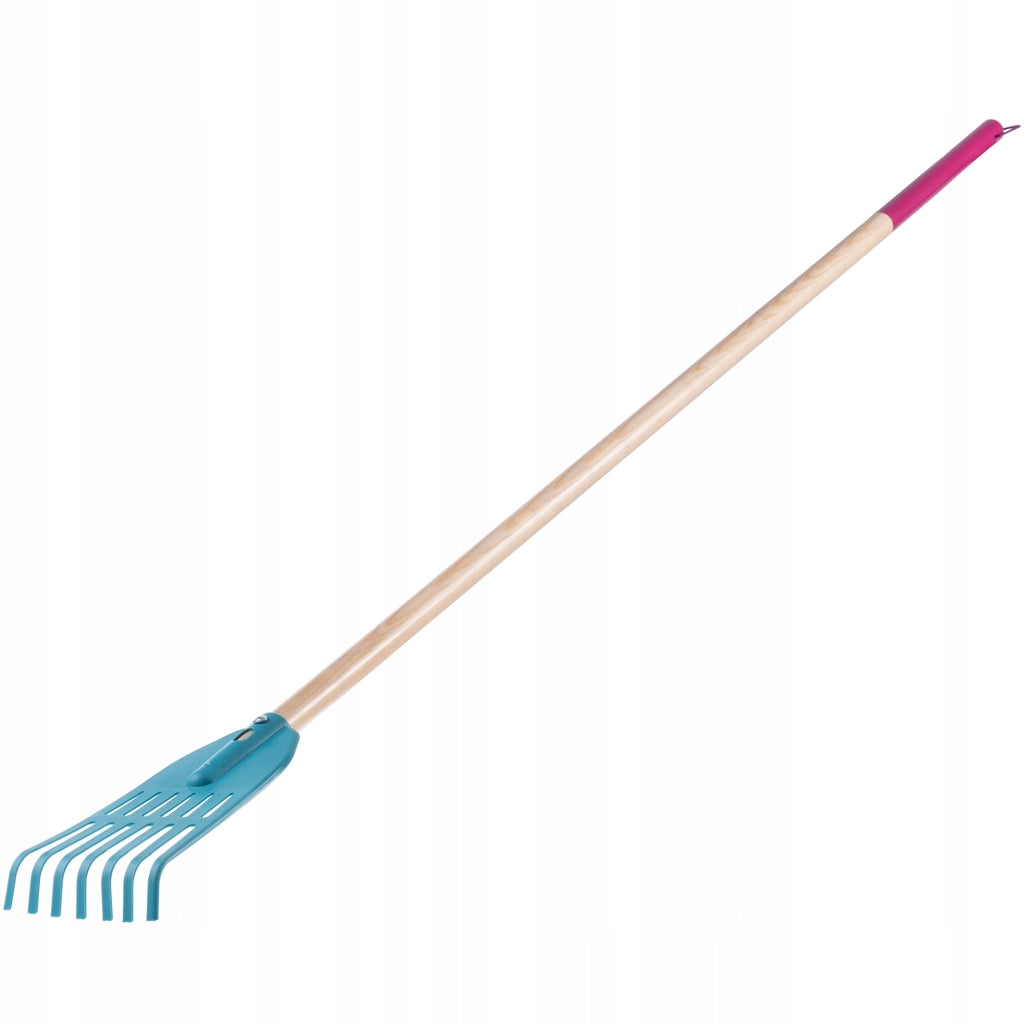 Rastrello per foglie KADAX per giardino, erba, manico in legno, 150 cm, rastrello da donna a 7 punte