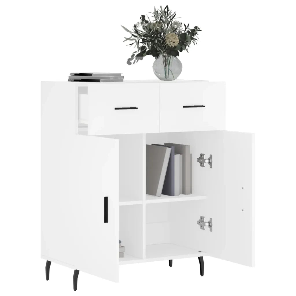 Credenza Bianca 69,5x34x90 cm in Legno Multistrato 827996