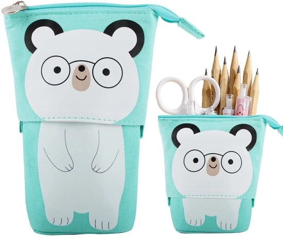 Etui Telescopico per Bambini, 2-in-1 Etui con Cerniera, Etui in Piedi, Etui Opportuno, Etui Intrecciabile per Ragazzi e Ragazze