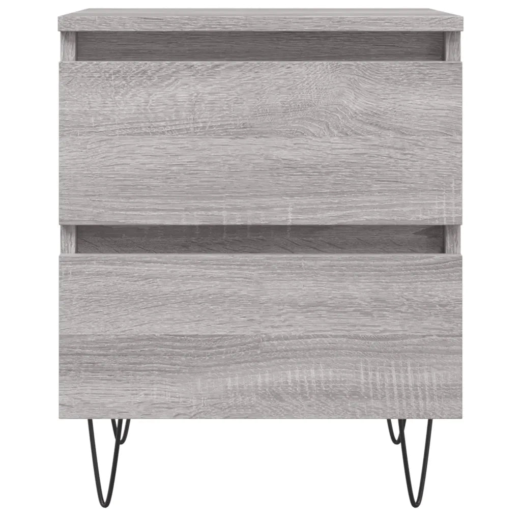 Comodini 2pz Grigio Sonoma 40x35x50 cm in Legno Multistrato