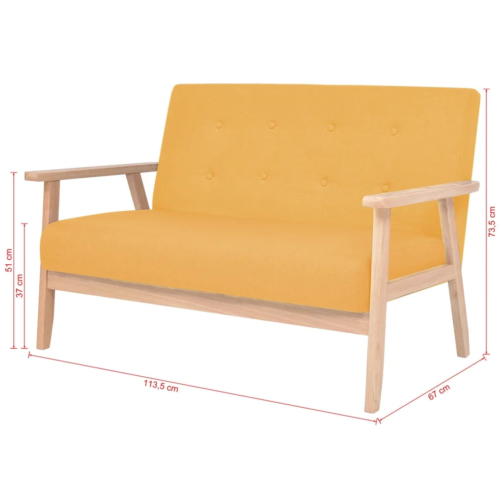 Divano a 2 Posti-Sofa 2 Posti in Tessuto Giallo 781819