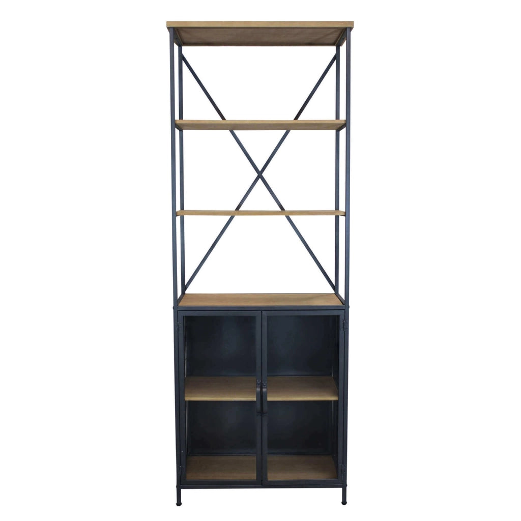 Libreria Industrial in Acciaio Legno cm 68x39x183 - WINSTON