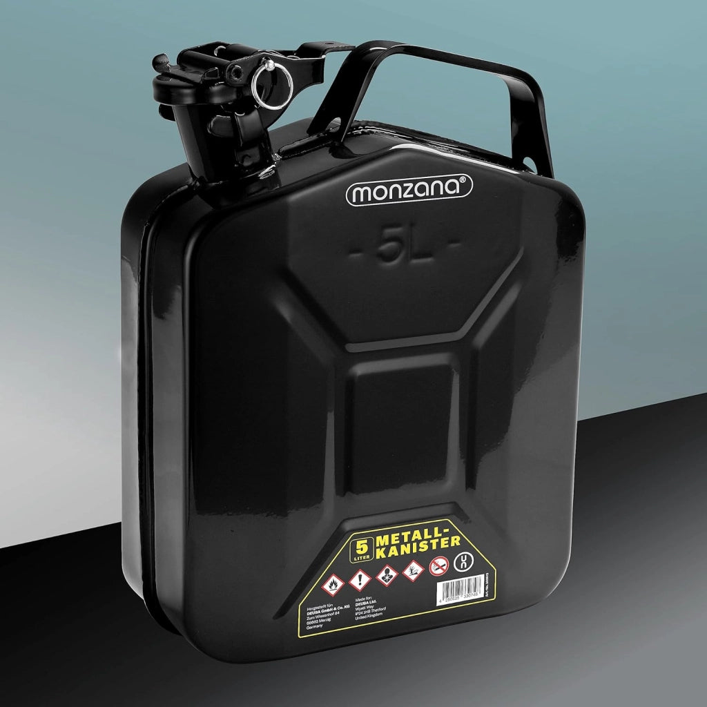 ® 3x Tanica Benzina da 5 L Chiusura di Sicurezza Approvazione ONU Tanica Gasolio in Metallo Contenitore Acciaio Carburante