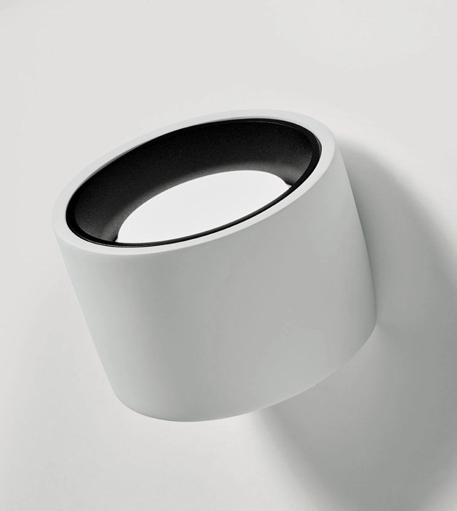 NASSO applique da Parete 1 Luce attacco GX53 Tonda Nero in gesso e alluminio d.12cm  60°