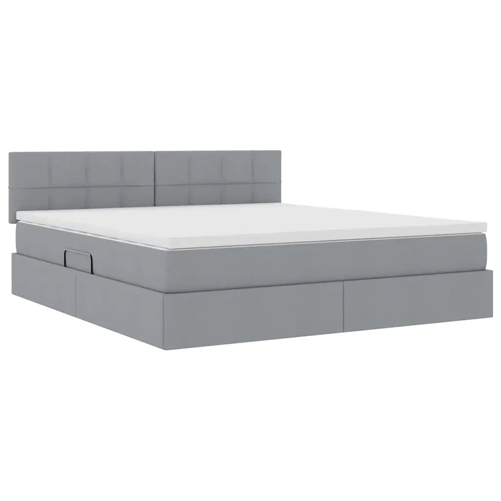 Letto con contenitore e materasso Grigio chiaro 160 x 200 cm 3370518