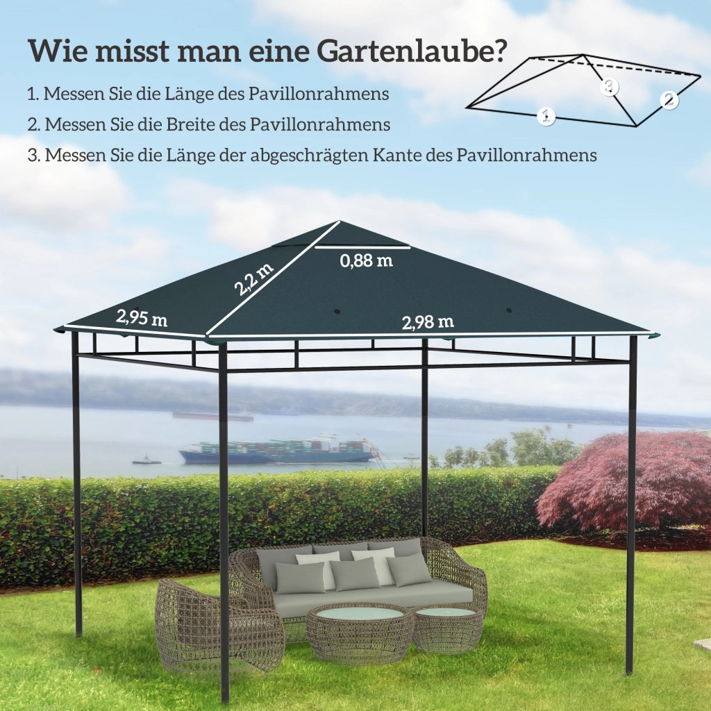 Copertura per Gazebo da Giardino ¨C zephmum ¨C Poliestere 298x295 cm Grigio Scuro