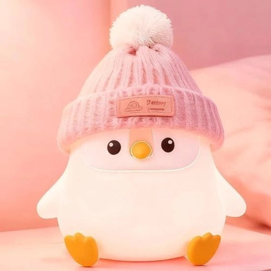 Lampada da Notte con Illuminazione Tattile in Forma di Pinguino