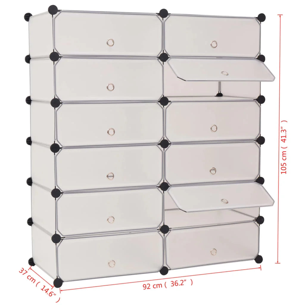Scarpiera mobile contenitore per scarpe mobile ingresso/corridoio/soggiorno con 12 scomparti bianco 02_0021404