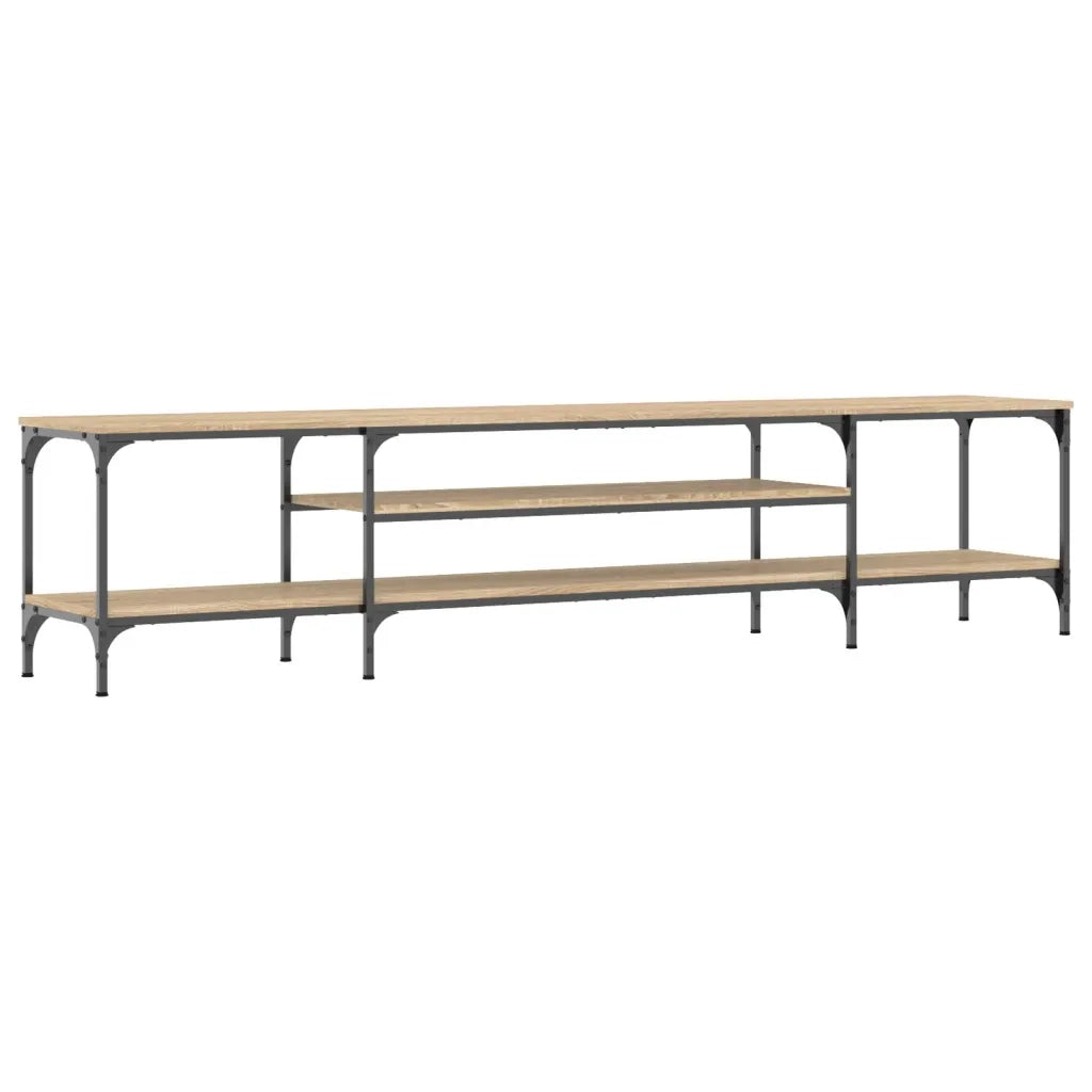 Mobile TV-Credenza per TV-Console TV Rovere Sonoma 201x35x45 cm Legno Multistrato e Ferro