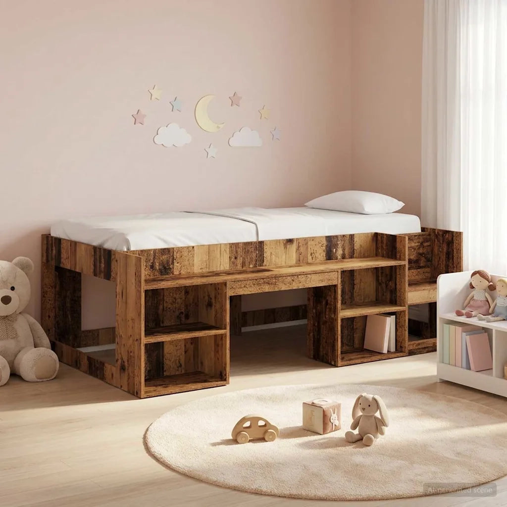 Telaio del letto con storage Legno antico 98.5 x 200 cm 3422617