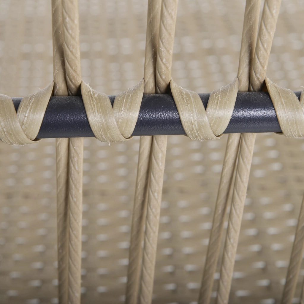 Set da Giardino in Rattan Stile Boho Chic con Divano Angolare e e Tavolino, Crema e Caff¨¨