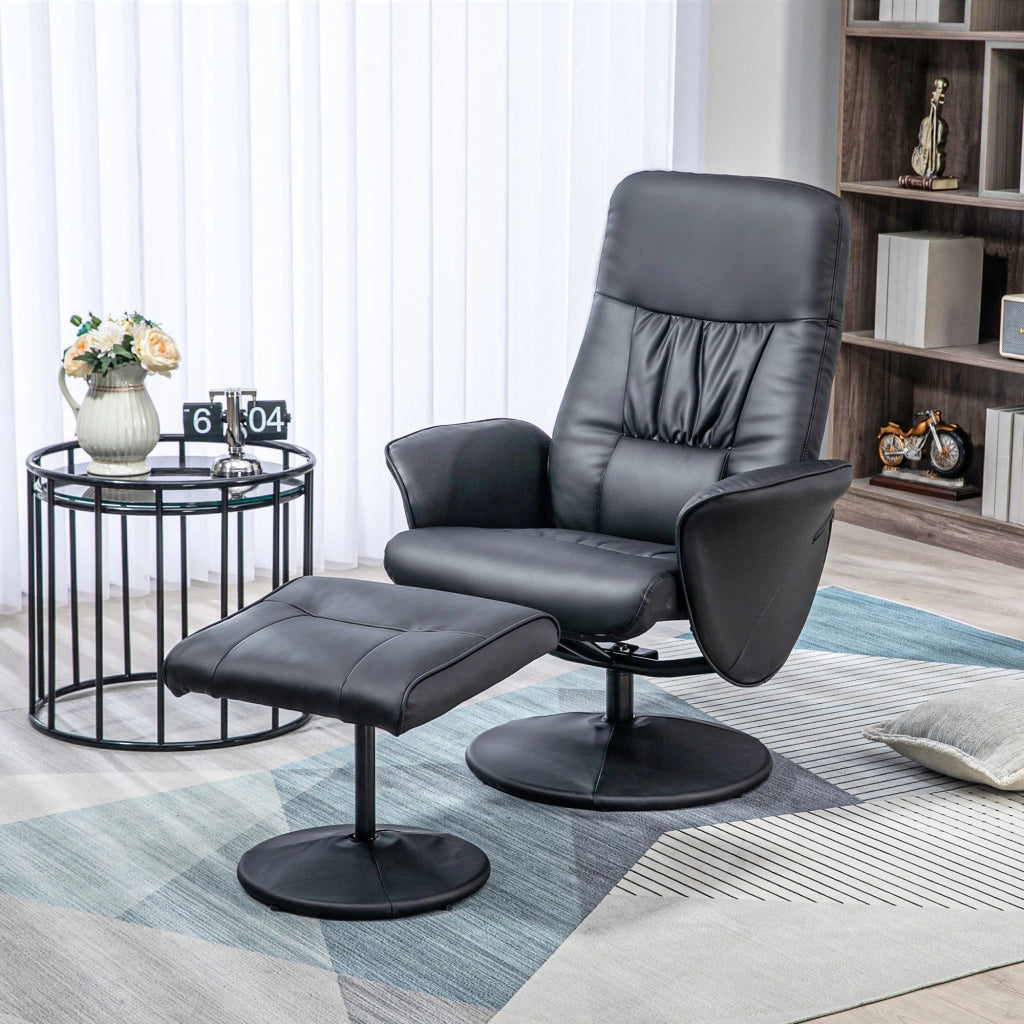 Poltrona relax reclinabile con poggiapiedi ¨C zephmum ¨C nero