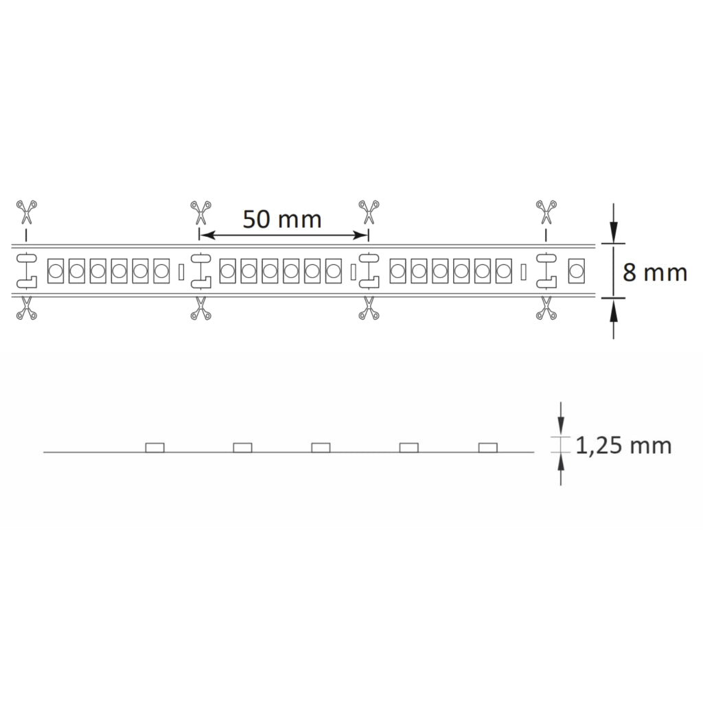 Kit striscia LED 24V 3m IP20 4000K con switch Polux