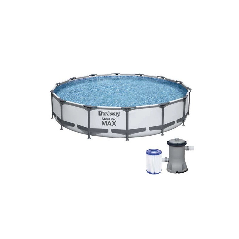 Piscina fuori terra rotonda con telaio in acciaio e pompa filtro inclusa, diametro 427 cm altezza 84 cm capacità 10220 L - Bestway