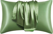 Set di cuscini in seta liscia e morbida - 2 pezzi - copertura per cuscino a forma rettangolare - copertura per cuscino a forma di busta - decorazione per letto - 51x76cm