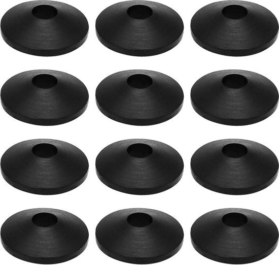 12 pezzi di sigillatura per sedile di toilette - Fitting di gomma per lavatrici, sigillatura per toilette, gomma per armature, sigillatura per rubinetti, sigillatura antiscivolo per lavatrici, sigillatura antiscivolo per sedile di toilette nera