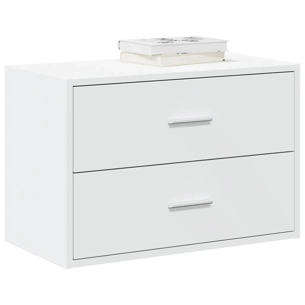 Armadio con 2 Cassetti Bianco 60x31x40 cm in Legno Multistrato