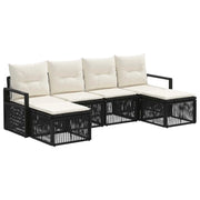 Set Divano da Giardino 6 pcs Nero polyrattan 3435790