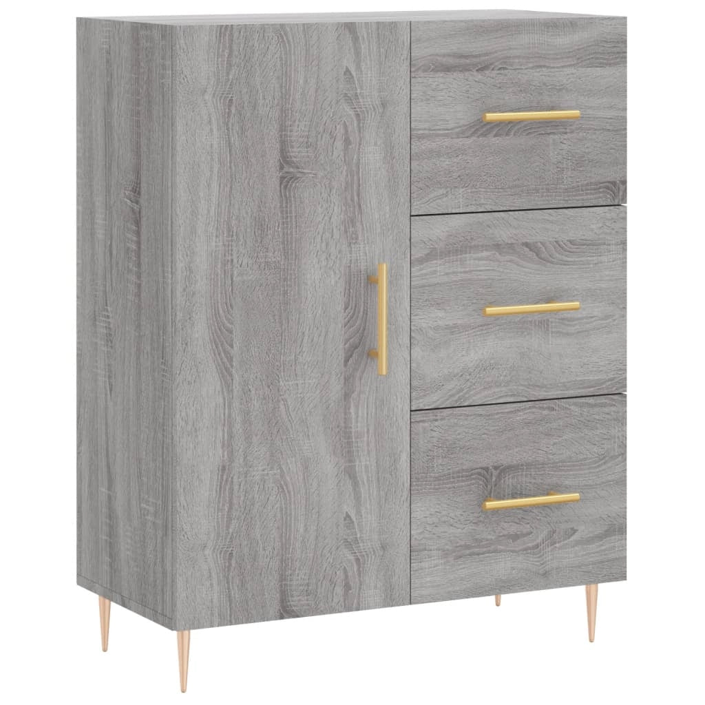 Buffet credenza cassettiera armadio mobile contenitore organizer cucina soggiorno salotto rovere Sonoma alto 69,5 x 34 x 180 cm legno ingegnerizzato grigio 02_0035603