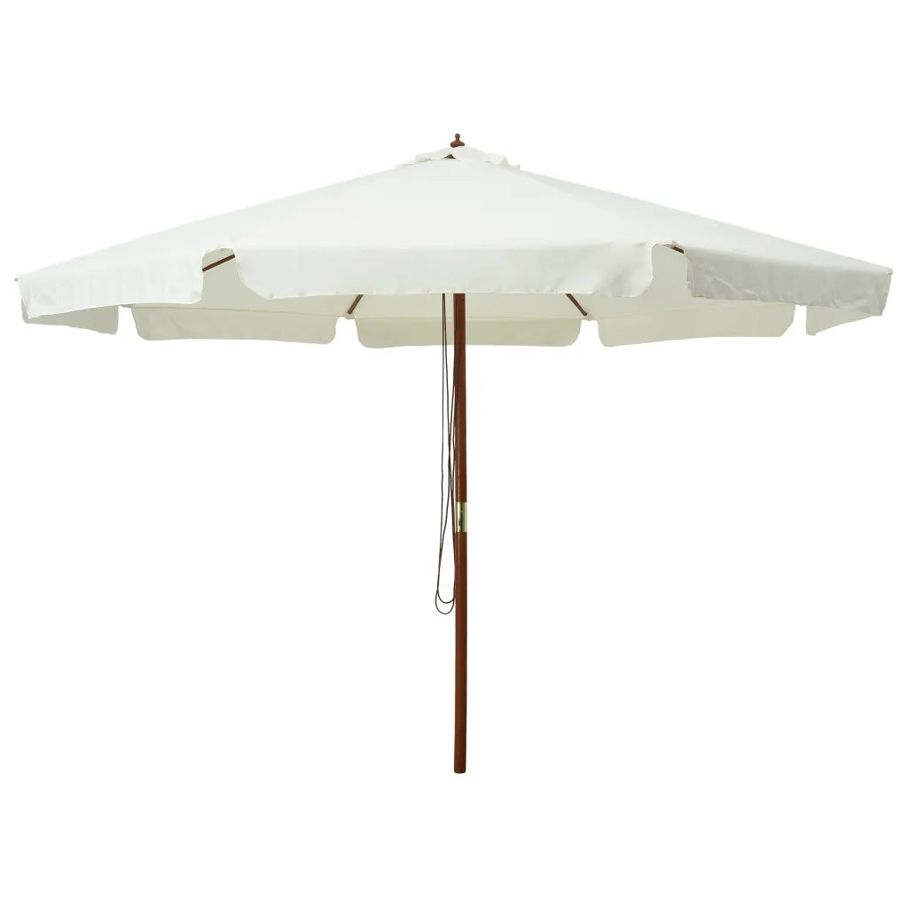 Ombrellone da Esterni con Palo in Legno 330 cm Bianco Sabbia cod mxl 7218
