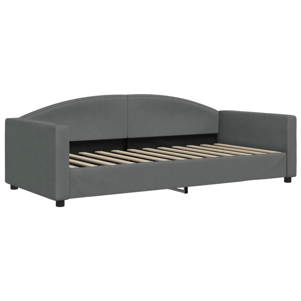 Divano Letto con Letto Estraibile Grigio Scuro 90x200cm Tessuto