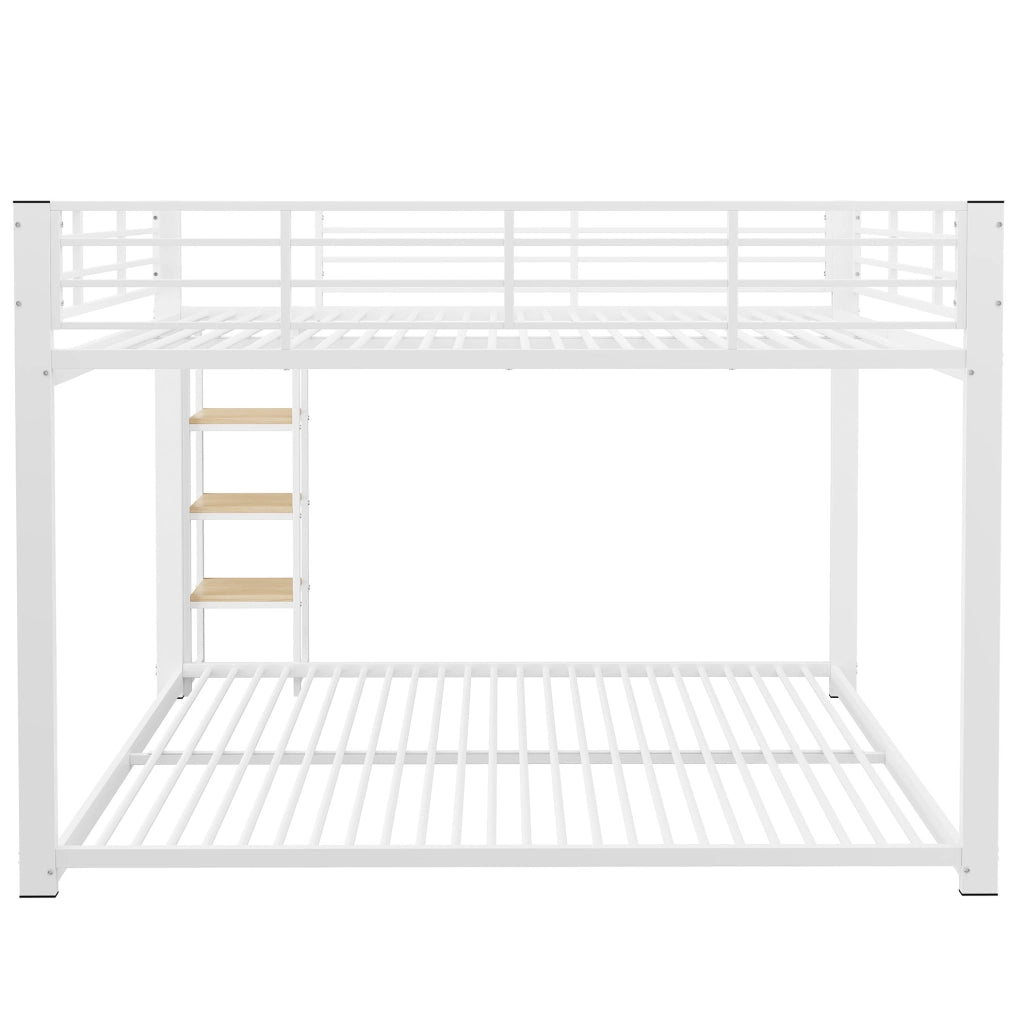 Letto a castello bianco 140 x 200 cm con scala a gradini