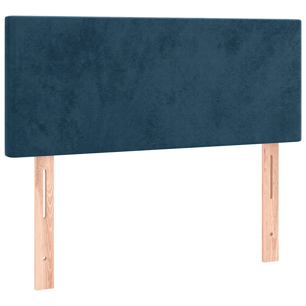 Giroletto a Molle con Materasso Blu Scuro 90x200 cm in Velluto