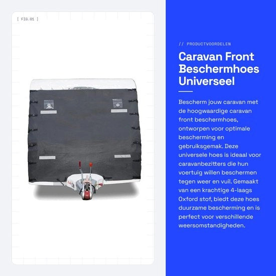 Caravanhoes con Protezione Completa - Copertura Universale - Materiale 4 Strati - Illuminazione LED - Cinture di Avvolgimento Regolabili - Protezione contro Sporcizia e Insetti - Copertura per Camper