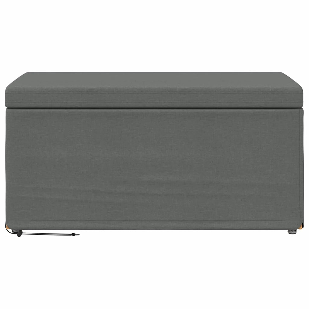 Pouf Grigio scuro Tessuto e Legno Ingegnerizzato