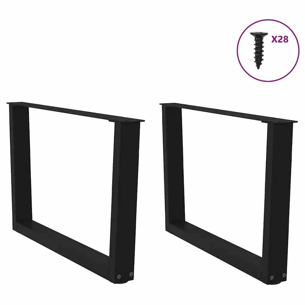 Gambe per Tavolino da Caff¨¨ a Forma di V 2 pz-Set di 2 Gamba per Tavolo Nere 70x(42-43,3) cm Acciaio 455370