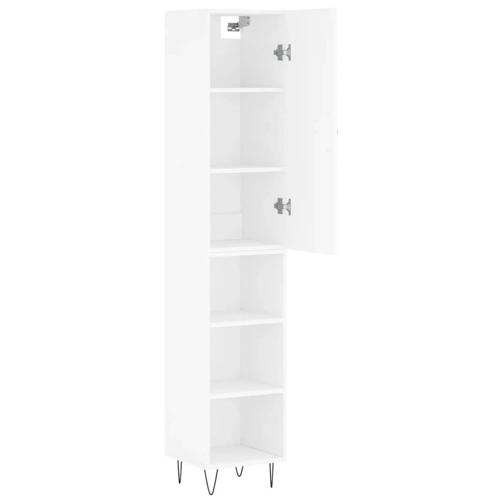 Buffet credenza cassettiera mobiletto mobile contenitore organizer cucina soggiorno salotto alto 34,5 x 34 x 180 cm legno ingegnerizzato bianco 02_0032431