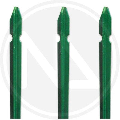 PALETTO PALETTI PER RECINZIONI A T IN ACCIAIO PLASTIFICATO VERDE H MT.2,25 PZ.10