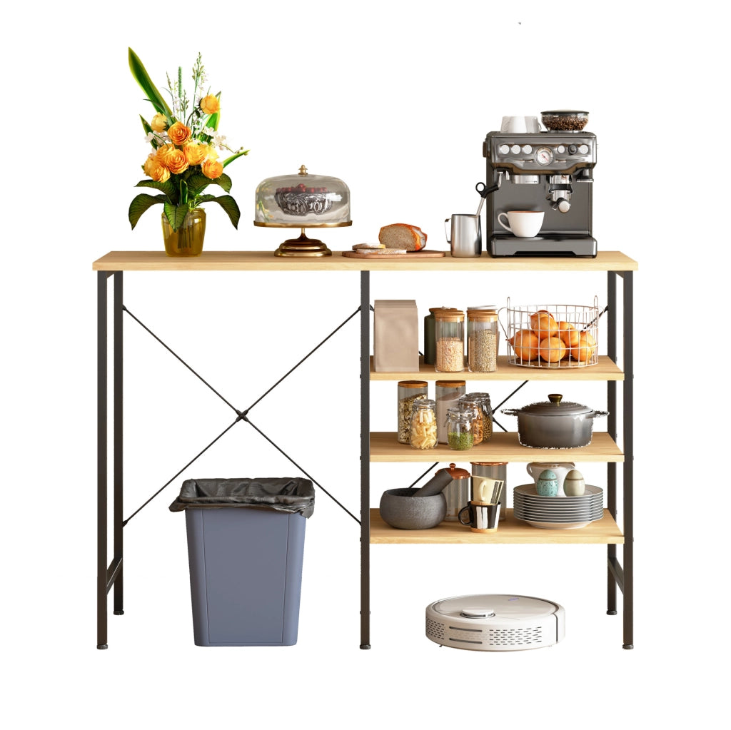 Tavolo organizer modulare in MDF e metallo nero