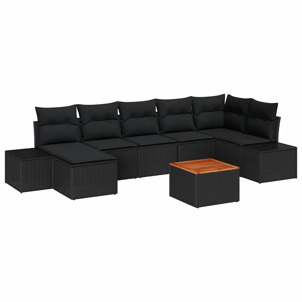 Set Divano da Giardino 8 pcs Nero 3356658