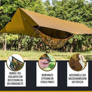 Materasso di emergenza per tenda isolante - protezione termica per materassi da tenda - ultraleggero - escursioni outdoor campeggio - 280 x 120 cm (camo) materasso per 2 persone